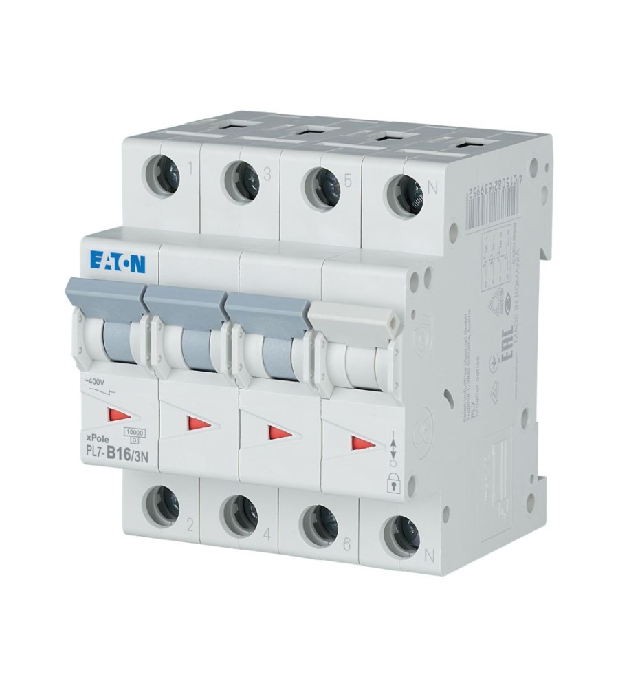 EATON PL7-B16/3N automatinis jungiklis, 3P+N, 16 A, B