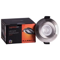 LED plonas apatinis apšvietimas 5W DIMM CCT 400Lm 55° CRI 90 Nemirksinti išpjova 70-75mm (įtraukta vidinė tvarkyklė) Šlifuotas nikelis THORGEON