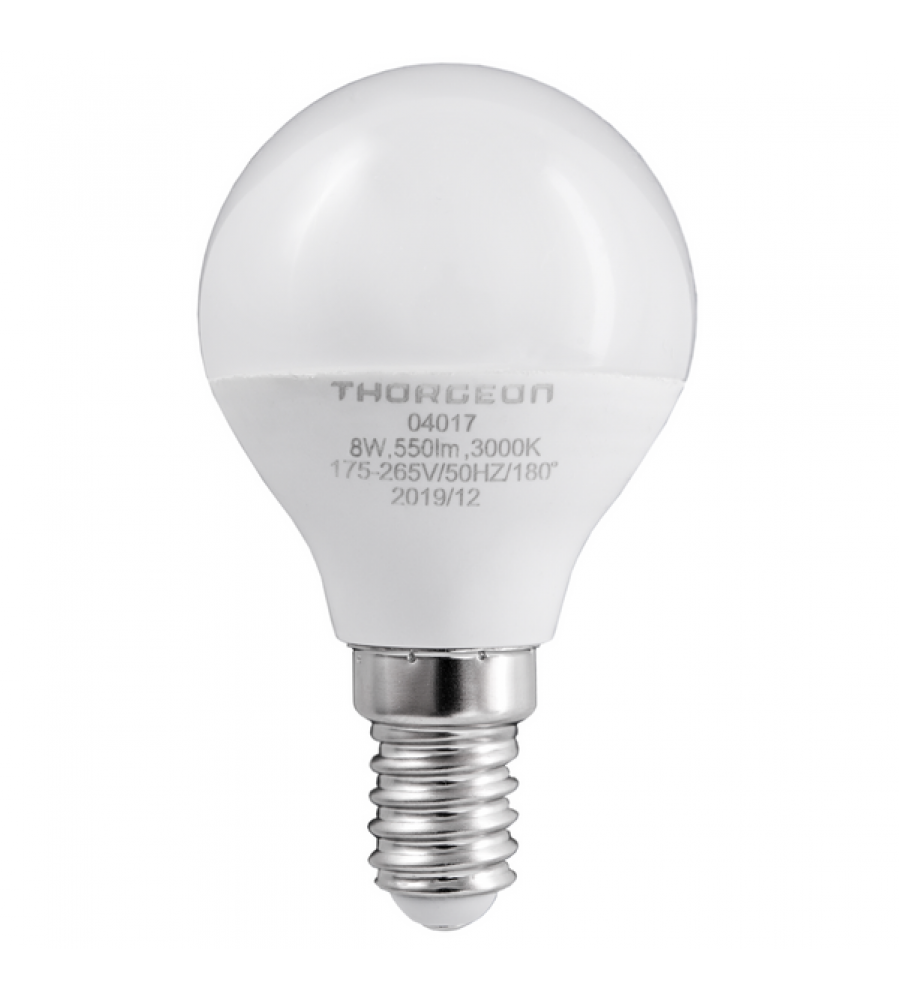 LED lemputė 8W E14 P45 3000K 550lm THORGEON