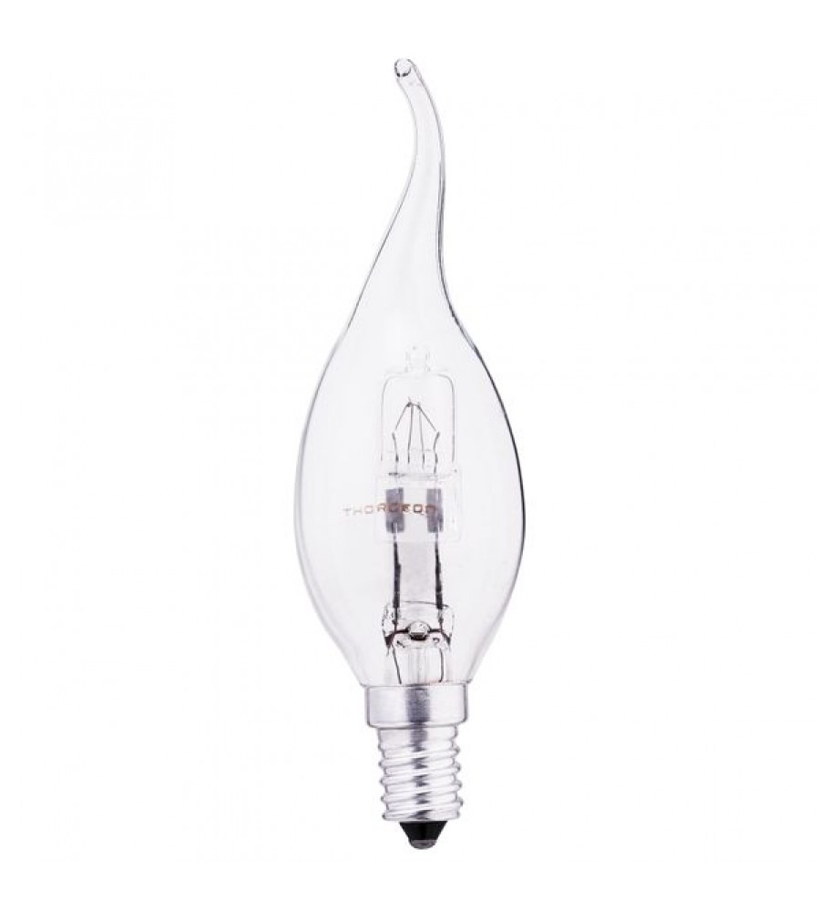 Halogeninė lempa 18W E14 BA35 240V žvakė, skaidri THORGEON