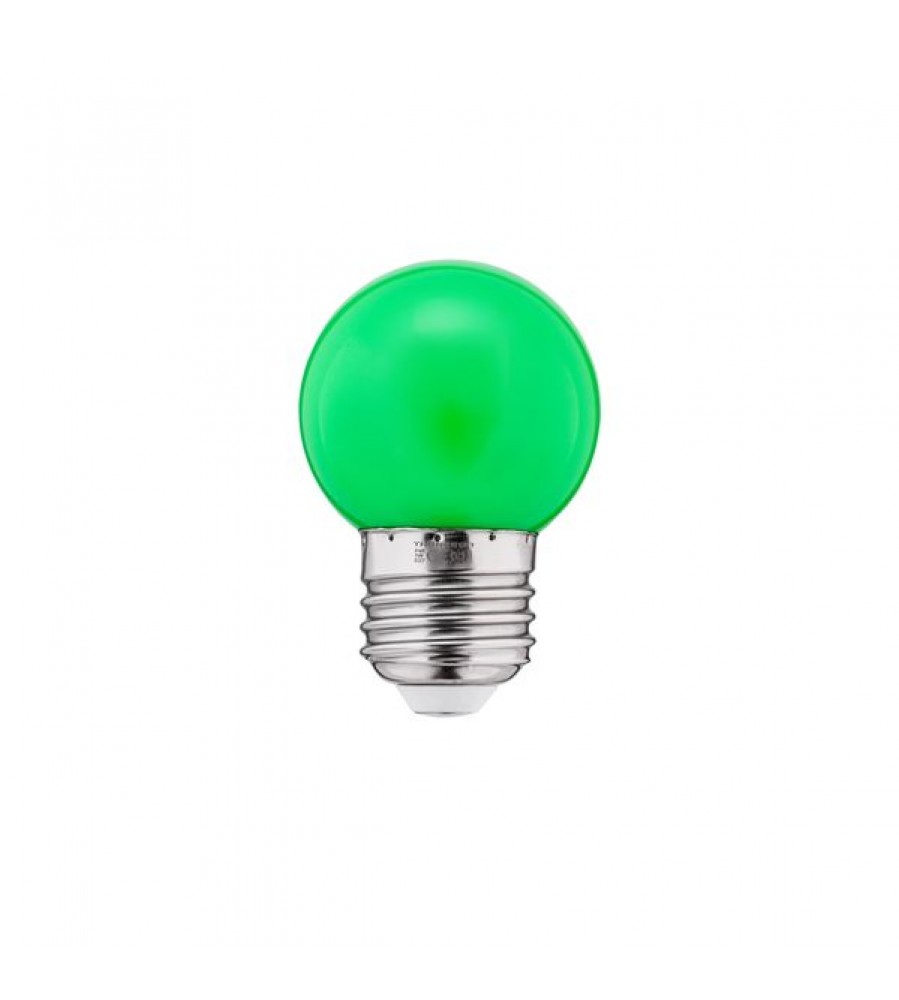 LED spalvota lemputė 1W G45 240V 20Lm PC žalia THORGEON