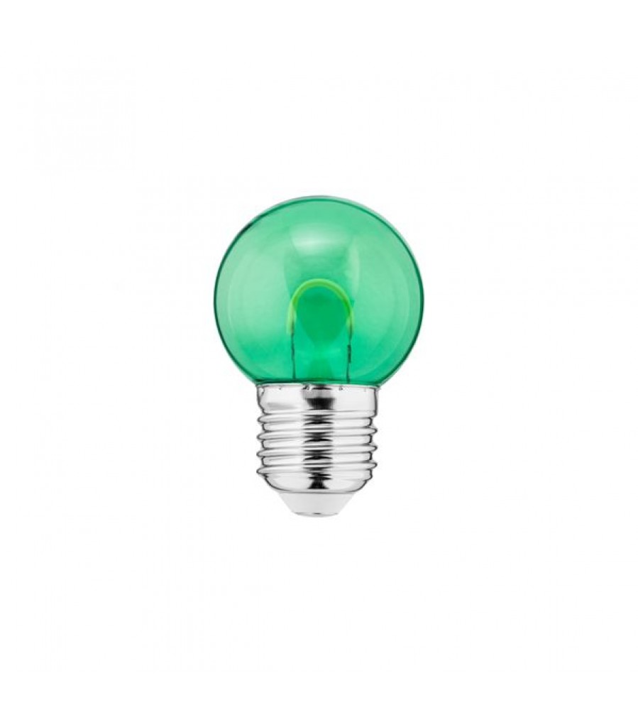 LED spalvota lemputė 1W G45 240V 20Lm PC žalia skaidrus FILAMENT U THORGEON