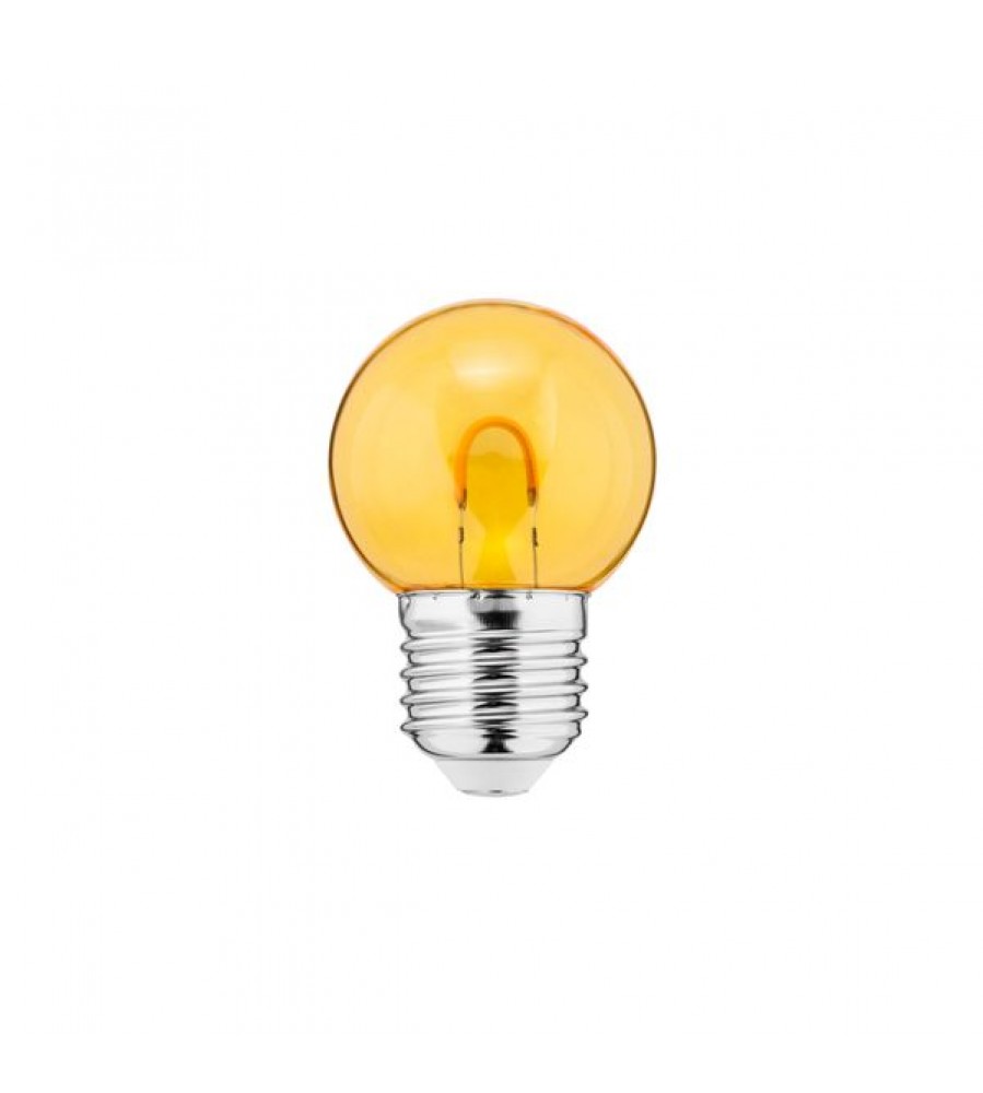 LED spalvota lemputė 1W G45 240V 55Lm PC geltona skaidrus FILAMENT U THORGEON LED spalvota lemputė 1W G45 240V 55Lm PC geltona skaidrus FILAMENT U THORGEON