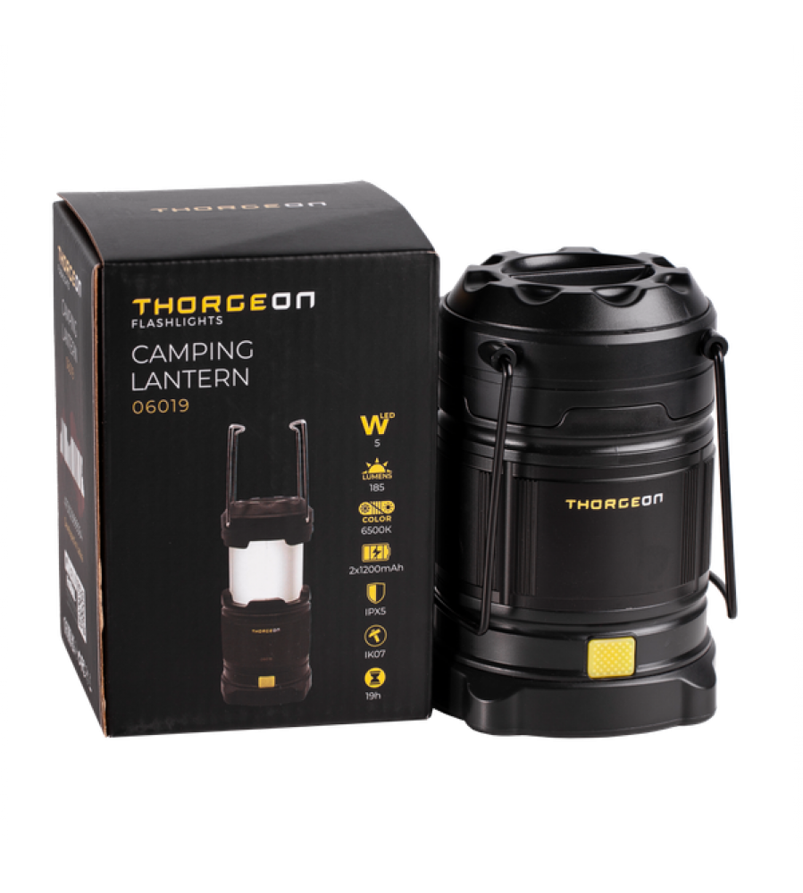 Kempingo žibintas 5W 200lm 1200mAh IPX5 THORGEON