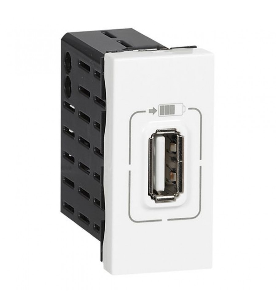 MOSAIKINĖS USB ĮKROVĖLIS 1 MOD A TIPO 1,5A 7,5W BALTAS