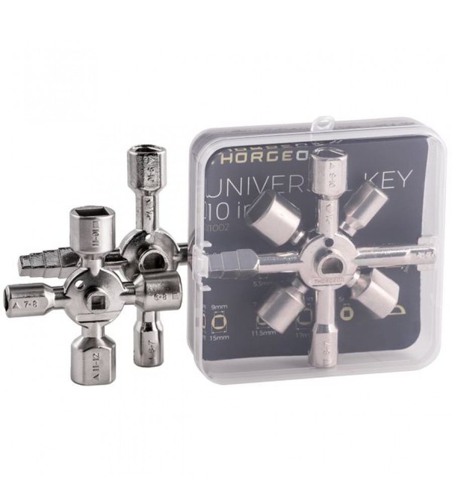 Universalus KEY 10 in 1 (metalinis) lizdinėje plokštelėje 11002 THORGEON