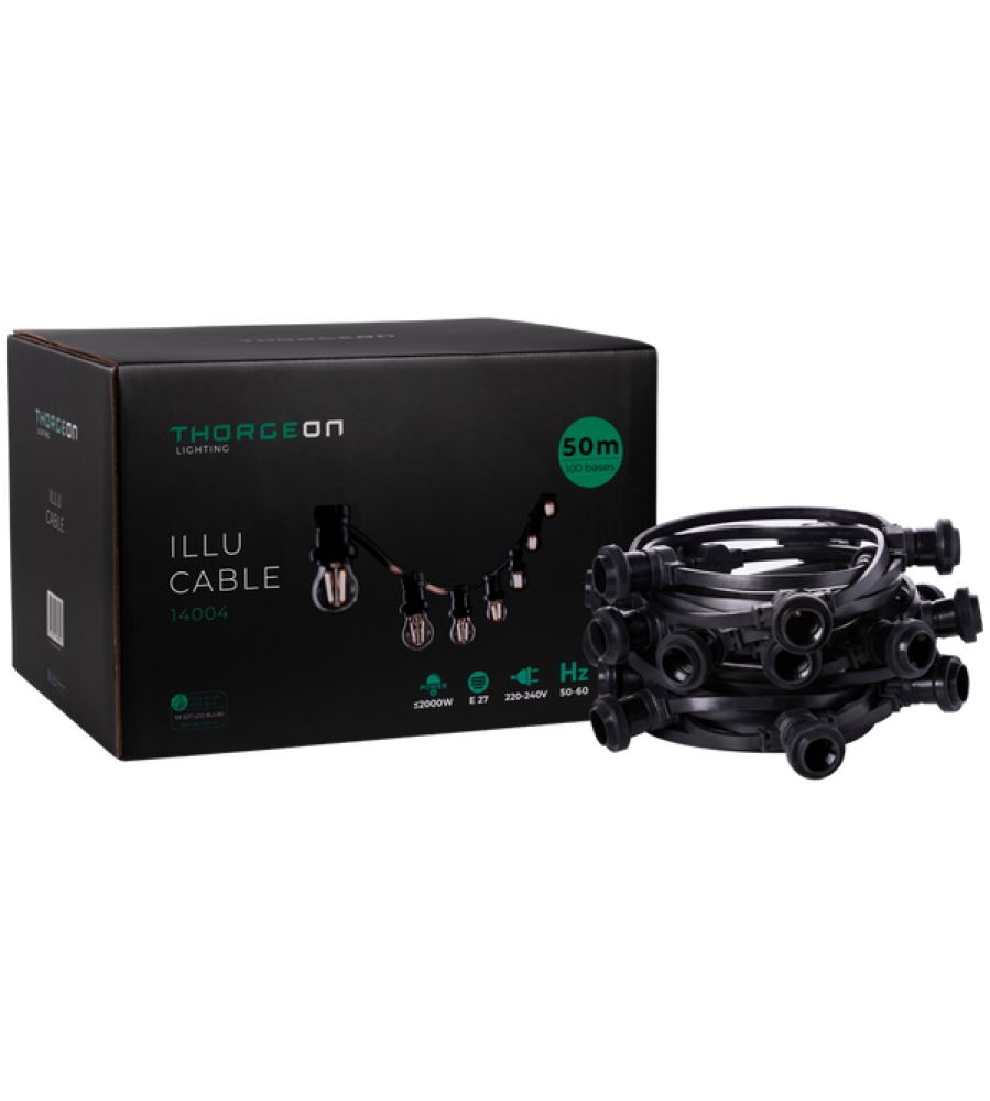 ILLU Cable E27 51,5m 100 bazių IP44 -0,5m- THORGEON