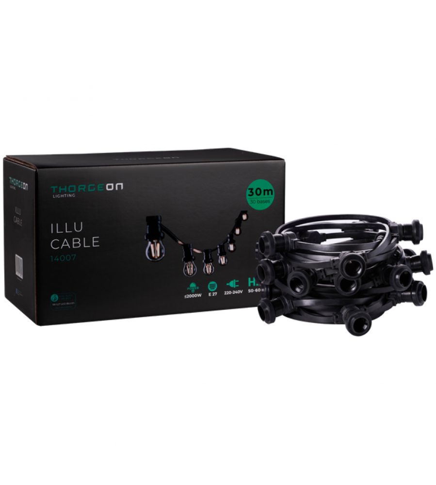 ILLU Cable E27 31,5m 30 bazių IP44 -1m- THORGEON