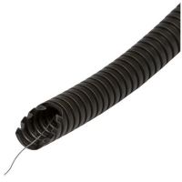Lankstus gofruotas vamzdis su traukimo viela HF atsparus UV spinduliams 100m 20mm 750N Black THORGEON