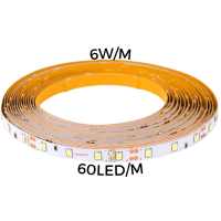 LED juostelė 6W/m 60led/m 24V IP20 5m 3000K 657lm/m 60'000h CRI>90 (5m) THORGEON