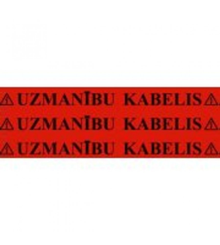 Įspėjamoji kabelio juosta „WARNING Cable“, 80 mm, raudona
