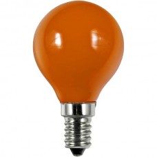 Spalvota kaitrinė lemputė E14, 25 W, P45, oranžinė