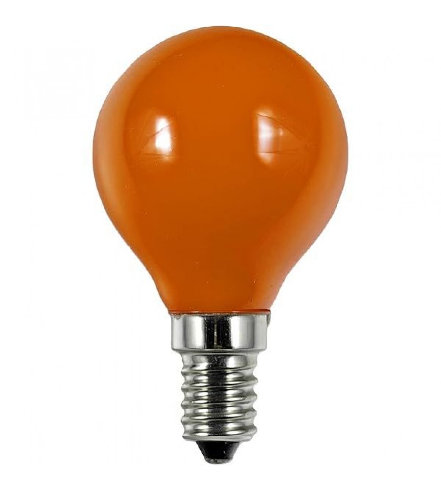 Spalvota kaitrinė lemputė E14, 25 W, P45, oranžinė