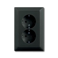 basic55®, SCHUKO® kištukiniai lizdai, 2 gijų lizdas, château-black