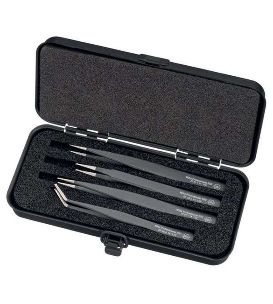 Wiha Professional ESD pincetų rinkinys, 5 dalys, su dėžute