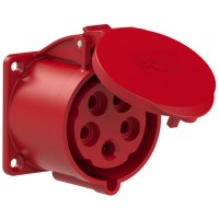 CEE flanšinis lizdas tiesus (70x70mm) 32A 5p 6h IP44/IP54