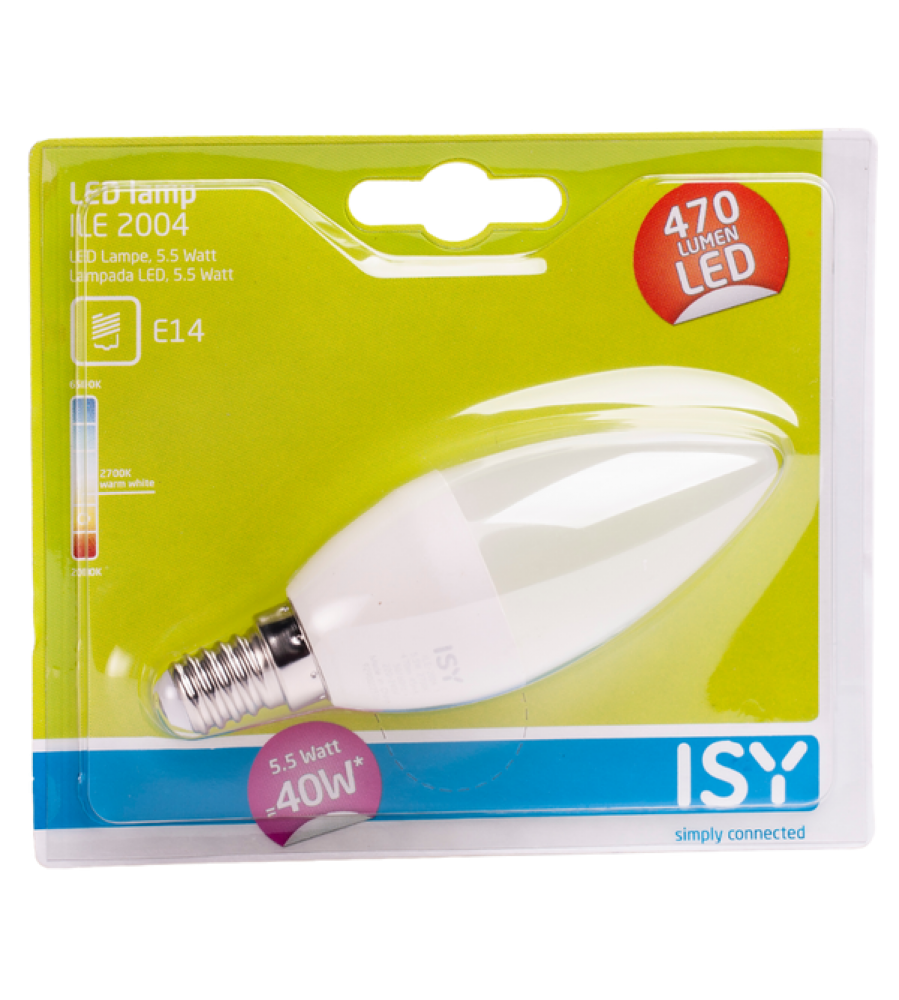 LED lemputė E14 5.5W B35 2700K 470lm FR ISY