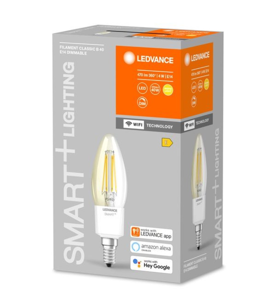 SMART+ WiFi kaitinamoji žvakė, reguliuojama 40 4 W/2700 K E14