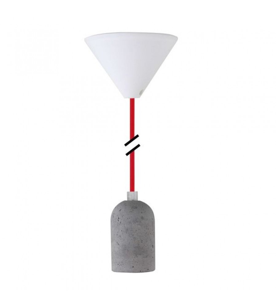 Lempos laikiklis E27 betonas Tekstilinis raudonas PLB006 NC