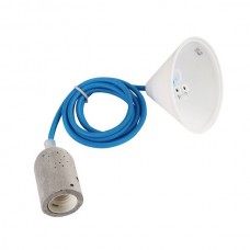 LedMaxx PLB007 E27 lemputės lizdas su tekstiliniu laidu, mėlyna