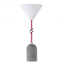 LEDmaxx PLB009 betoninis E27 lempos lizdas su tekstiliniu kabeliu, rožinis