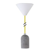 Lempos laikiklis E27 betonas Tekstilinis geltonas PLB011 NCC / LEDmaxx