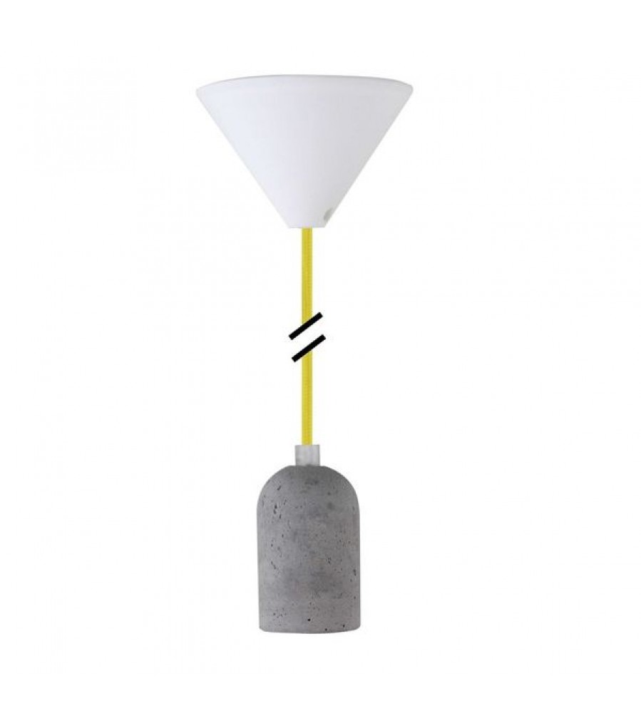 Lempos laikiklis E27 betonas Tekstilinis geltonas PLB011 NCC / LEDmaxx