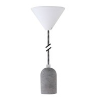 Lempos laikiklis E27 betonas Tekstilė juoda+balta PLB012 NCC