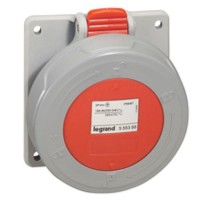 Plokštės montavimo lizdas P17 - IP66/67 - 200/250 V~ - 16 A - 2P+E