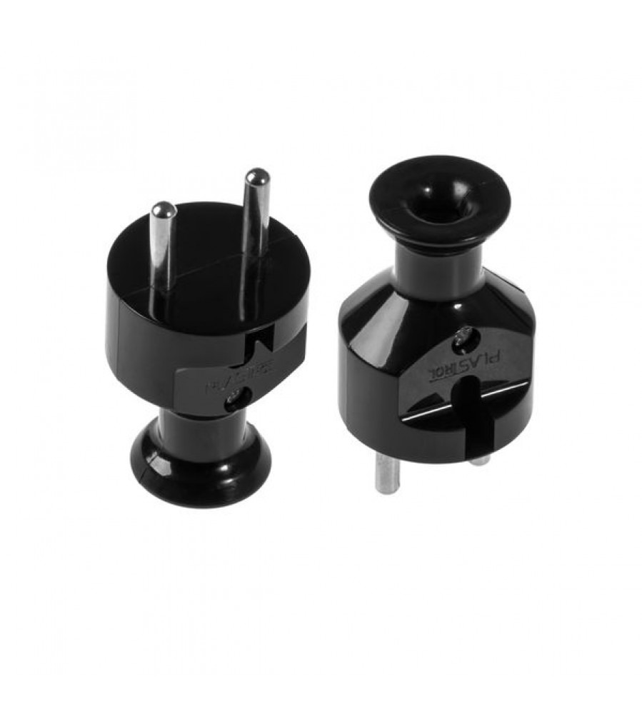 Kištukas D2 juodas MINI 2P 16A 250V AC Orno WT-21/CZ