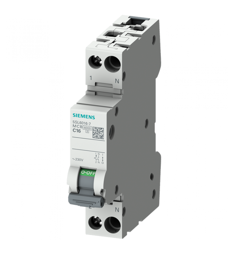 GRANDINĖS IŠJUNGIKLIS 230V 6KA, 1+N-POLE/1MW B16