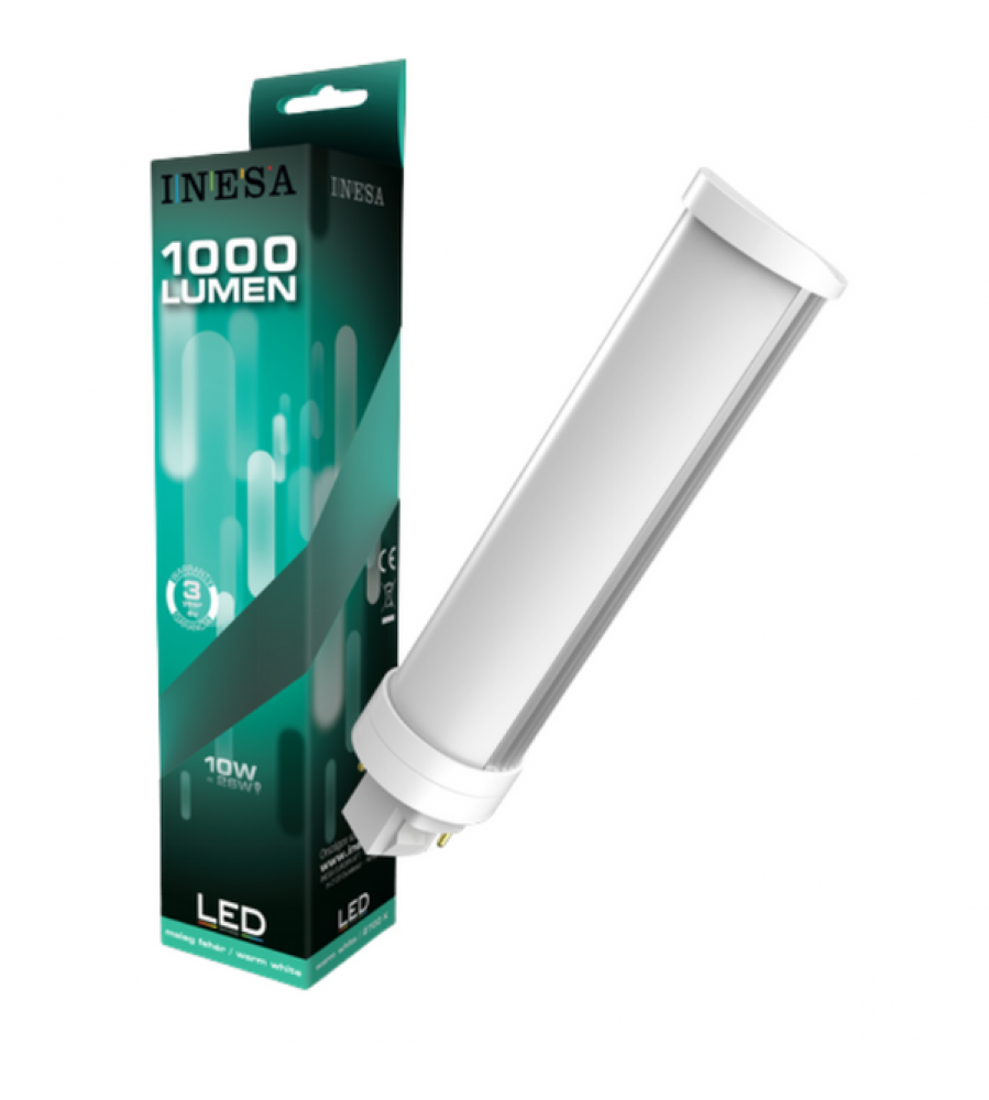 LED lemputė PLCC 10W 1000lm 120° 2700K G24d G2