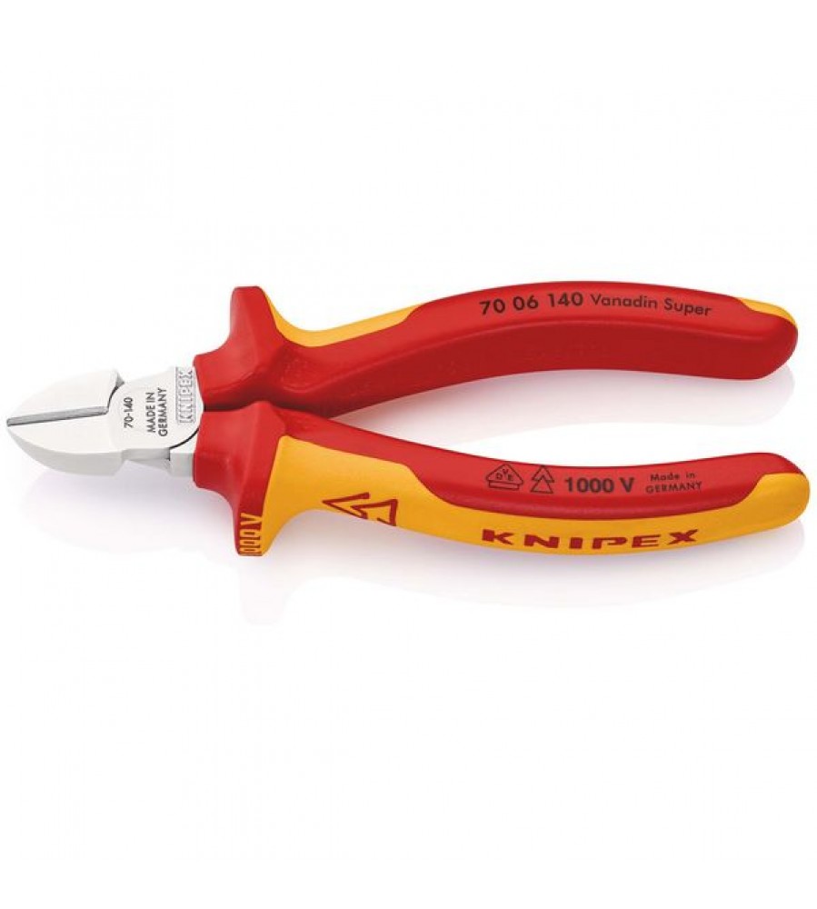 KNIPEX 70 06 140 izoliuotos šoninio kirpimo replės, 140 mm