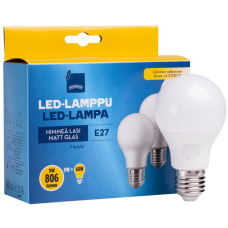 LED lemputė E27 9W A60 2700K 806lm FR 3x1