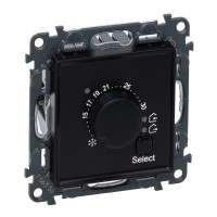 Dengiamoji plokštė Valena Life - elektroninis kambario termostatas - su mechanizmu - matinė juoda