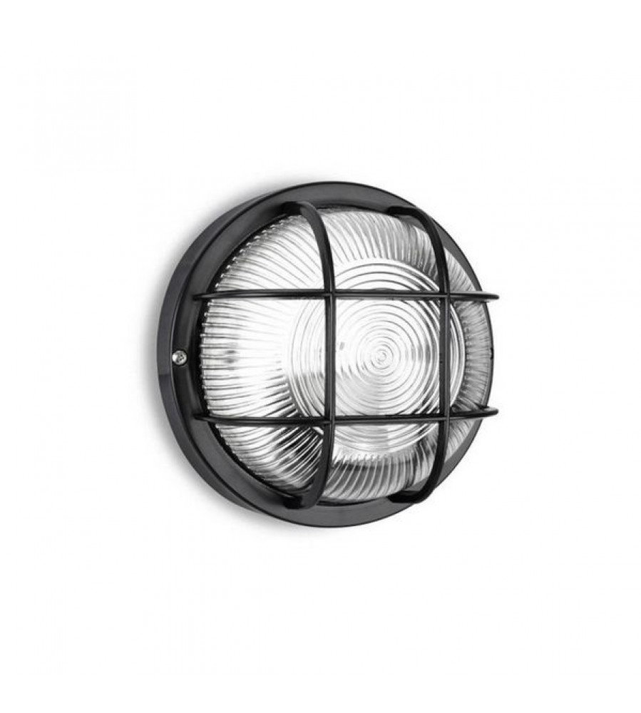 Sieninis šviestuvas RONDO E27 60W IP44 juodas EDM 34353