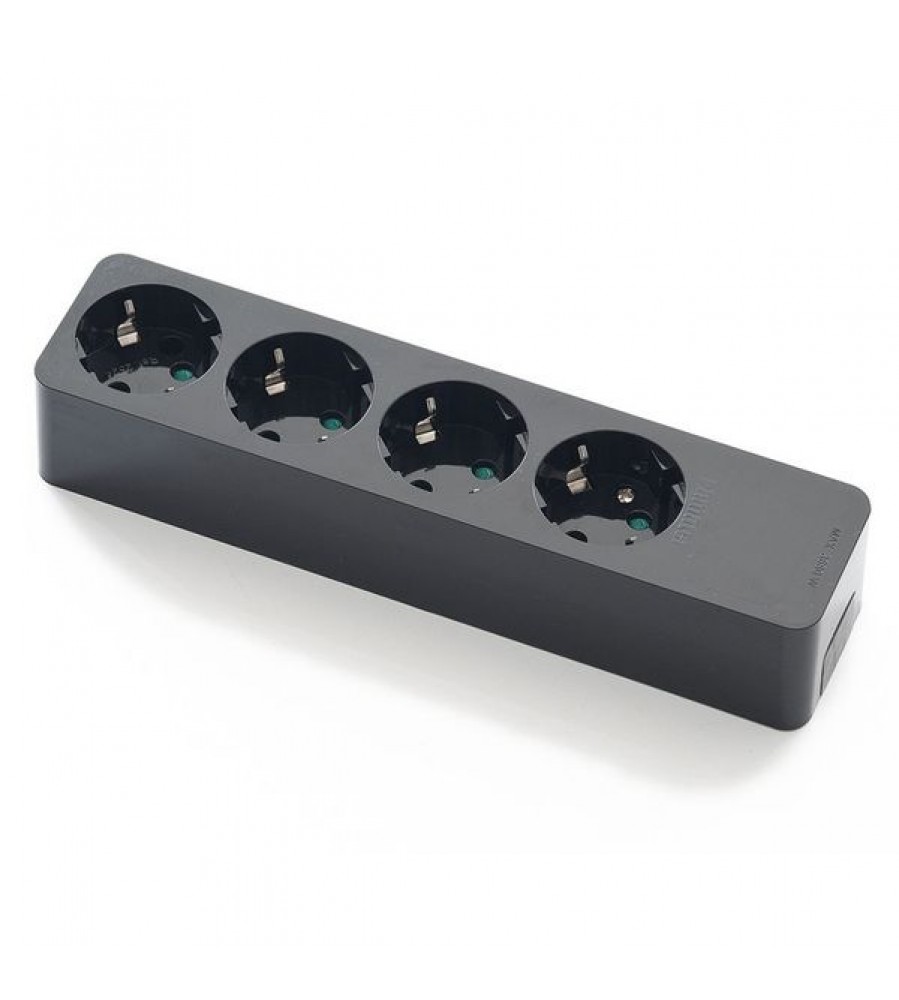 Prailginimas be laido 16A 4P a/z juodas 2524-N FAMATEL