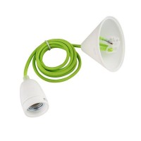 Lempos laikiklis E27 Dizaino rinkinys ar Textilekabel green SHADA + LEDmaxx