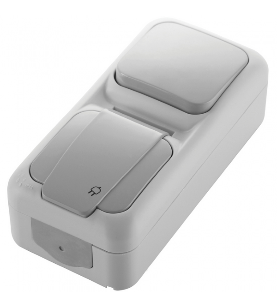 Palmiye Grey Switch + Earth Socket Ver CP (greitasis ryšys)