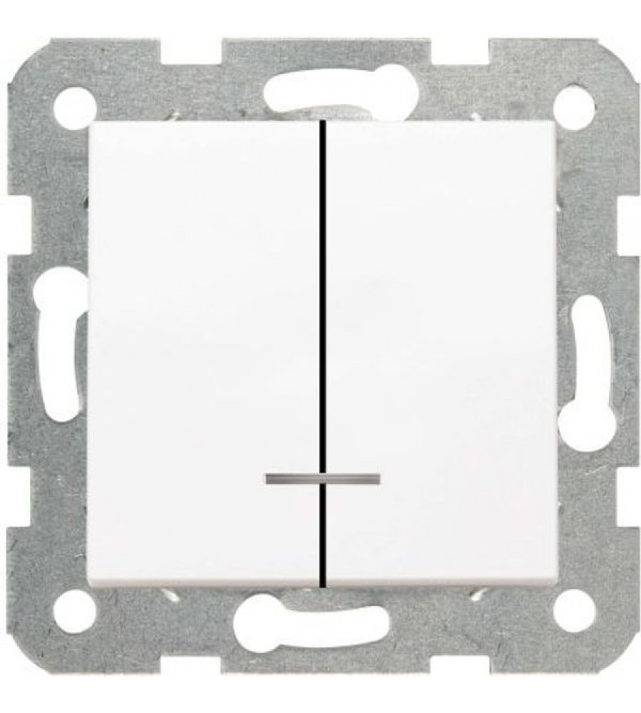 Karre-Meridian White (greitasis ryšys) apšviestas dviejų grupių jungiklis