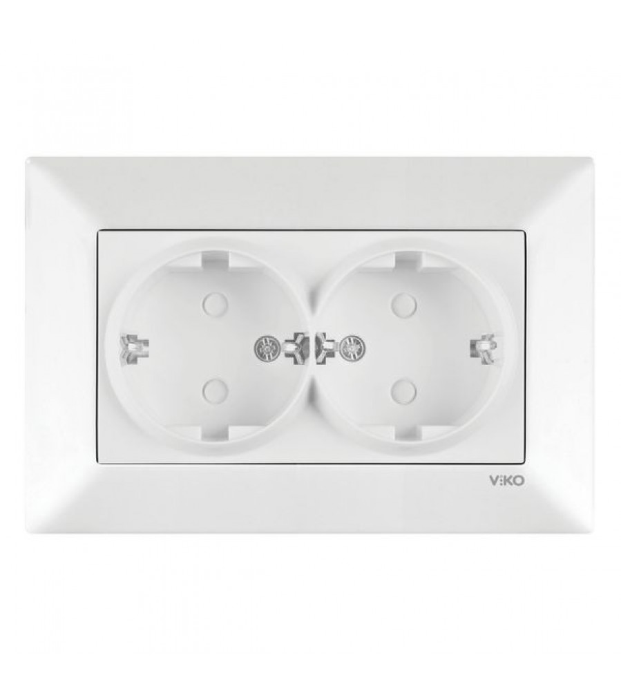 Meridian White nuo vaikų apsaugotas dvigubas įžeminimo lizdas