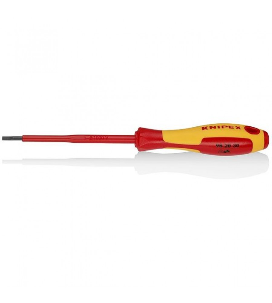 KNIPEX izoliuotas plokščias atsuktuvas 98 20 30, 3,0 × 100 mm