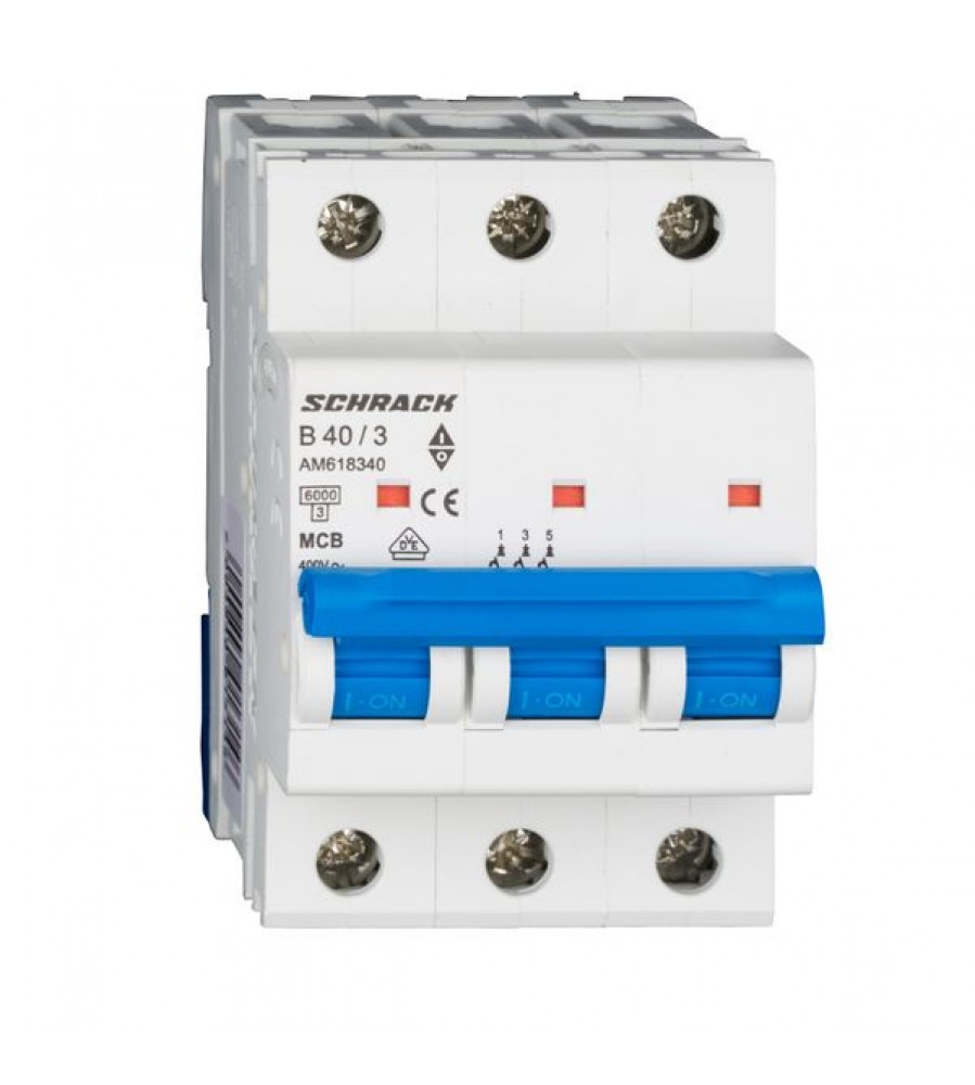SCHRACK AMPARO AM618340 automatinis jungiklis, B40, 3 polių, 6 kA