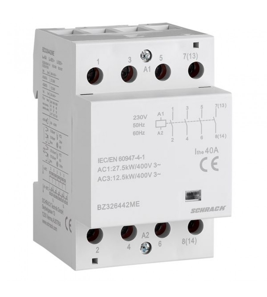 Schrack Amparo BZ326442ME modulinis kontaktorius, 40 A, 4NO, 230 V AC