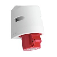 CEE sieninis lizdas, IP44, 16A, 4 polių, 400V, 6h, raudonas
