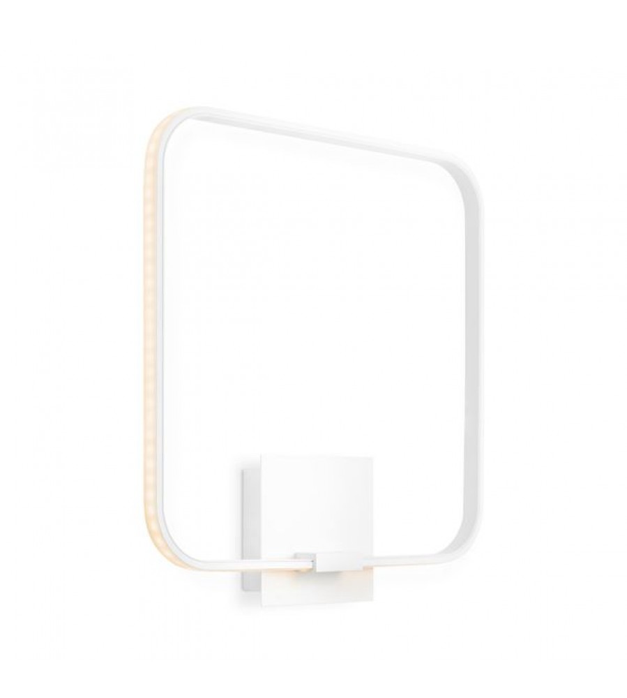 LED keturkampis sieninis šviestuvas ↔ 35 cm baltas