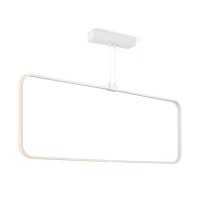 LED keturkampis pakabinamas šviestuvas ↔ 90 cm baltas