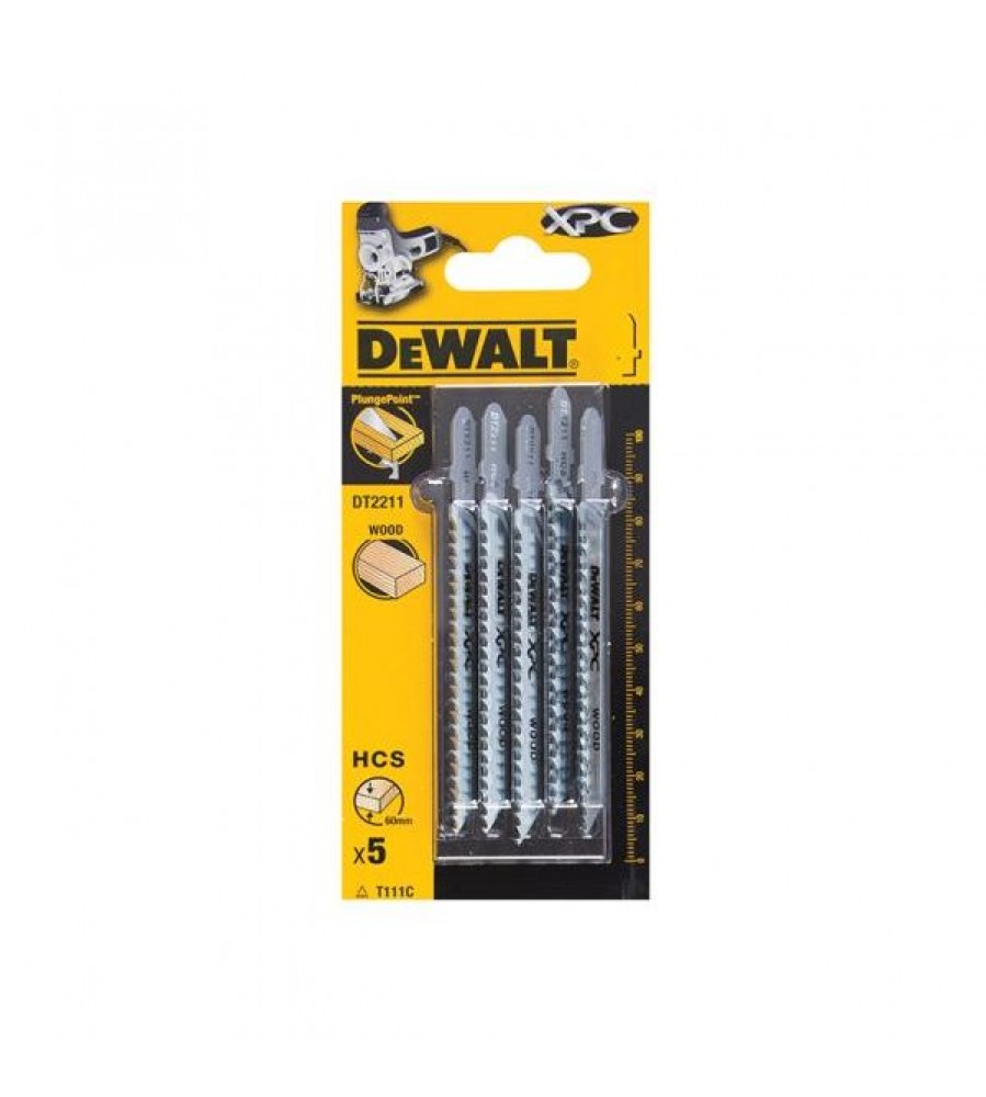 Dėlionės pjūklo peiliukas medienai XPC komplektas (5 vnt.) DT2211-QZ DeWALT