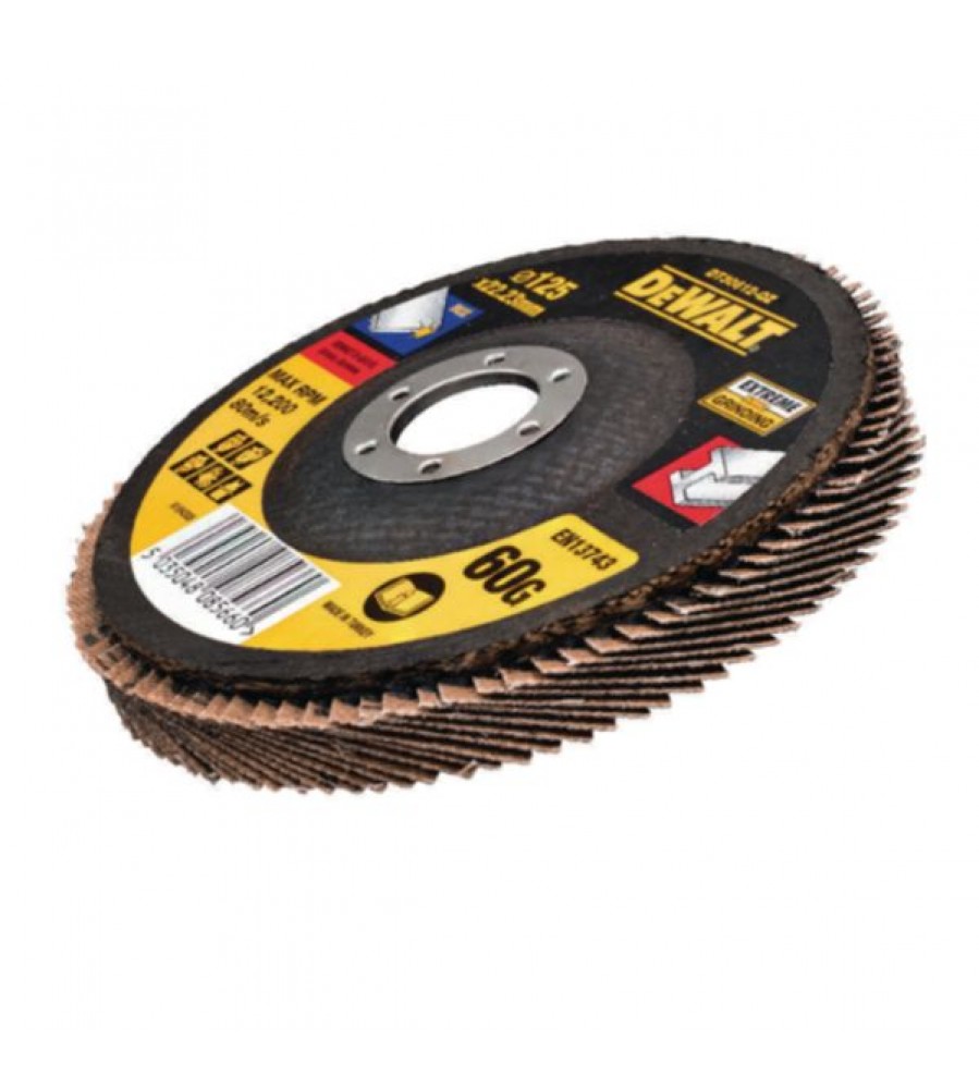 125 mm x 22,2 mm x 60G itin plokščias šlifavimo diskas DT30612-QZ DeWalt