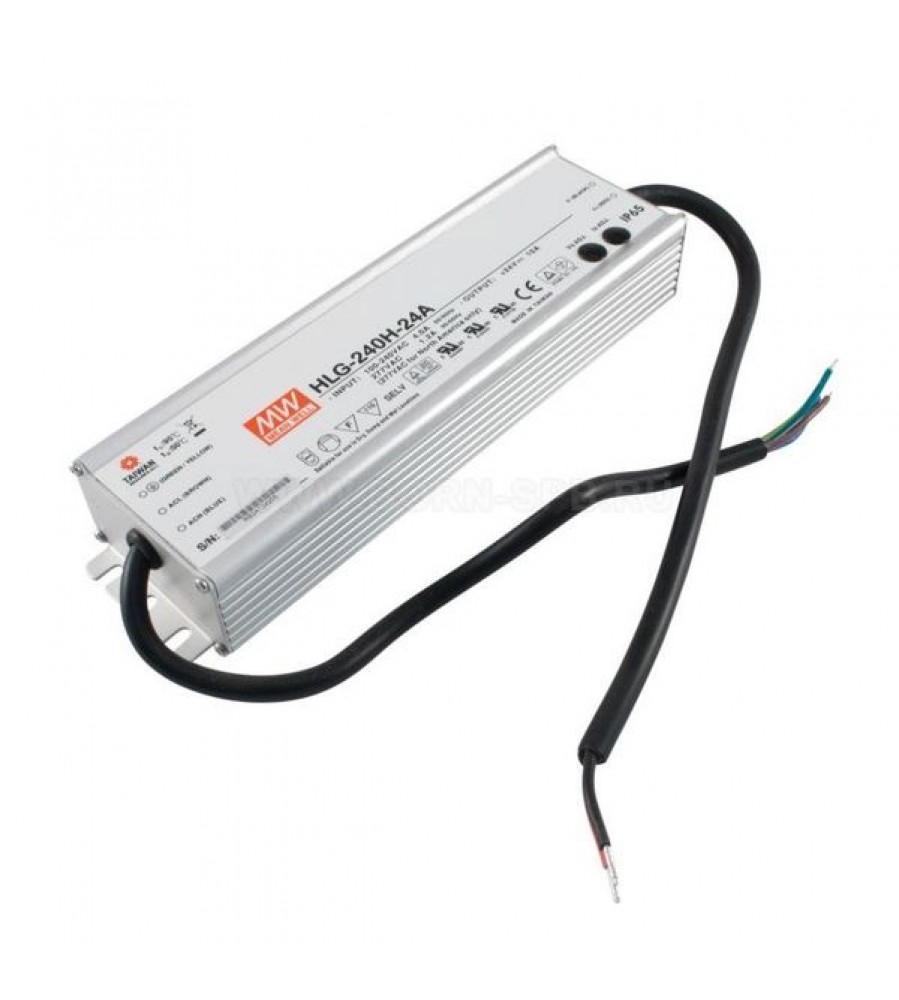 AC-DC Vieno išėjimo LED tvarkyklės Mix režimas (CV+CC) su įmontuotu PFC; Išėjimas 24Vdc prie 10A; IP65; Kabelio išvestis; Pritemdymas potenciometru 240W AC-DC Vieno išėjimo LED tvarkyklės Mix režimas (CV+CC) su įmontuotu PFC; Išėjimas 24Vdc prie 10A; IP65; Kabelio išvestis; Pritemdymas potenciometru 240W